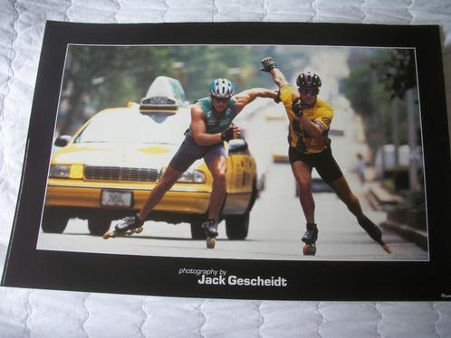 Skaters in New York Jack Gescheidt op karton - 62 x 93 - zga, Verzamelen, Posters, Zo goed als nieuw, Sport, Deurposter of groter