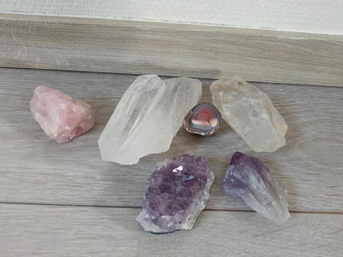 Kristallen en Stenen Set - Rozenkwarts, Amethist, Agaat, Sieraden, Tassen en Uiterlijk, Edelstenen, Nieuw, Ophalen of Verzenden