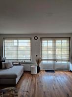 Vouwgordijnen taupe/zandkleur, Huis en Inrichting, Stoffering | Gordijnen en Lamellen, Ophalen, Bruin, Gebruikt, 50 tot 100 cm