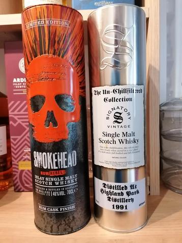 2 lege whisky blikken, geen flessen!  beschikbaar voor biedingen