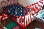 Ikea Minnen meegroeibed rood geverfd, Kinderen en Baby's, Kinderkamer | Bedden, Ophalen, Gebruikt, 70 tot 85 cm, Matras