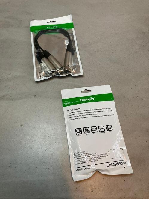 2x Doonjiey XLR Kabelsplitter XLR (V) - 2x XLR (M) (NIEUW), Muziek en Instrumenten, Kabels en Stekkers, Nieuw, Apparatuur, Ophalen of Verzenden