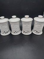 Vintage Kruidenpotjes J-line, Wit Porselein, Ophalen of Verzenden, Gebruikt