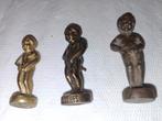 Drie kleine bronzen Manneken Pis beeldjes, Ophalen of Verzenden