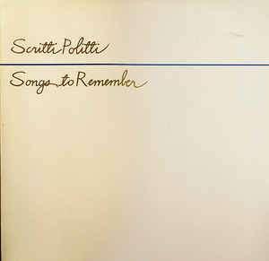 LP Scritti Politti ‎– Songs To Remember perfecte staat, Verzenden, 1980 tot 2000, Zo goed als nieuw, 12 inch