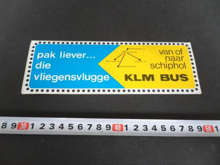 sticker van of naar Schiphol KLM BUS  pak liever die, Verzamelen, Stickers, Zo goed als nieuw, Ophalen