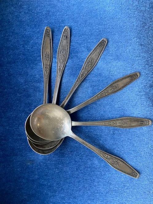Verzilverd bestek lepels theepot bonbon schaaltje, Antiek en Kunst, Antiek | Servies los, Ophalen of Verzenden