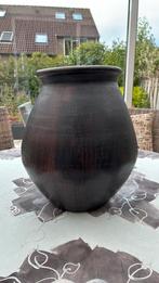 Decoratieve donkerbruine vaas/pot. Zware kwaliteit., Ophalen of Verzenden