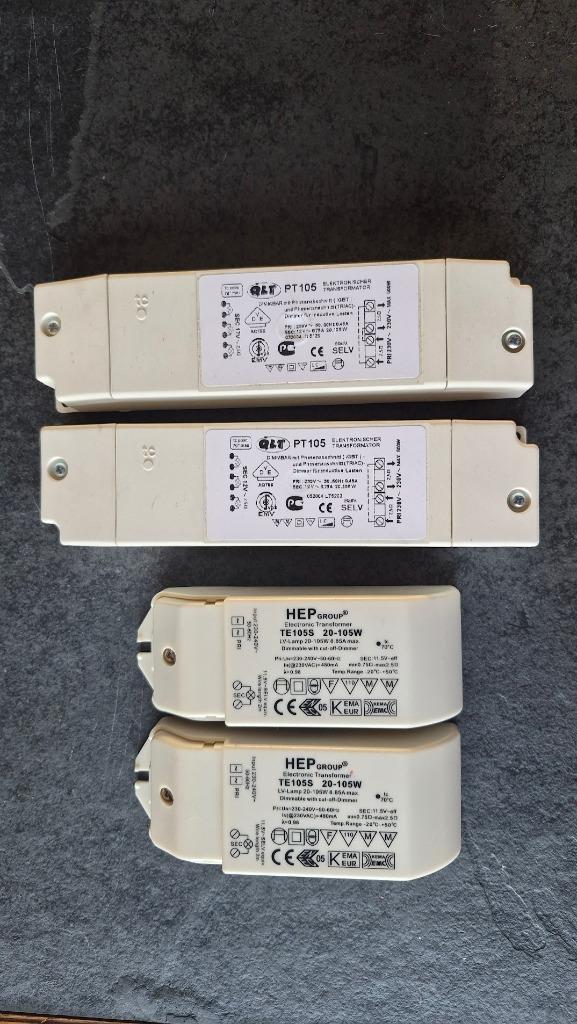 Halogeen transformator adapter driver HEP TE-105S  QLT PT105, Huis en Inrichting, Lampen | Hanglampen, Zo goed als nieuw, Minder dan 50 cm