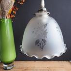 Glazen hanglampje met groen wit strijkijzersnoer, Huis en Inrichting, Lampen | Hanglampen, Minder dan 50 cm, Glas, Ophalen of Verzenden