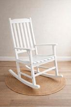 Houten Schommelstoel voor Volwassenen – Stijlvol, Comfortabe, Huis en Inrichting, Stoelen, Wit, Ophalen of Verzenden, Zo goed als nieuw