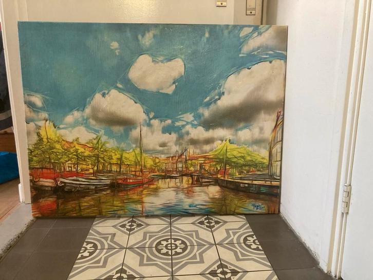 Amelander bocht - Groningen - Fine art schilderij, Antiek en Kunst, Kunst | Schilderijen | Klassiek, Ophalen