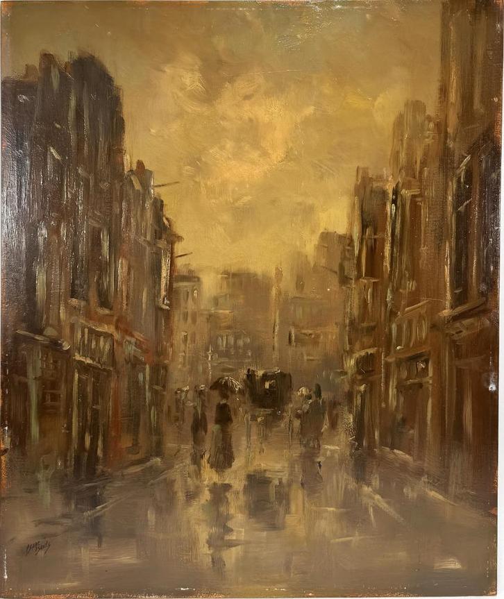Isaac Israëls (1865–1934) - Stadgezicht, Antiek en Kunst, Kunst | Tekeningen en Foto's, Ophalen of Verzenden