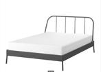 Bed 140x200 cm, inclusief lattenbodem zonder matras., Grijs, Modern, 140 cm, Metaal