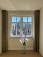Taupe / Bruin Wave gordijn 2.57 hoog, 237 totale breedte, Huis en Inrichting, Stoffering | Gordijnen en Lamellen, Ophalen, Crème