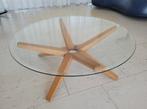 Deens design glazen salontafel, Huis en Inrichting, Ophalen, 100 tot 150 cm, 50 tot 100 cm, Zo goed als nieuw