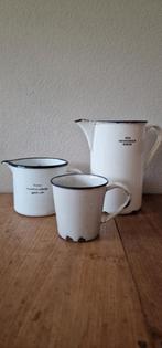 Drie delig wit emaille, Ophalen of Verzenden