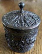 Rond theebusje met relief; Douwe Egberts; thee-opbergpot, Ophalen of Verzenden