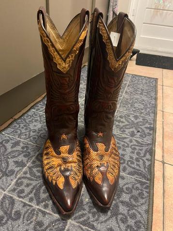 SENTRA prachtig bewerkte leren heren Cowboy laarzen boots 42