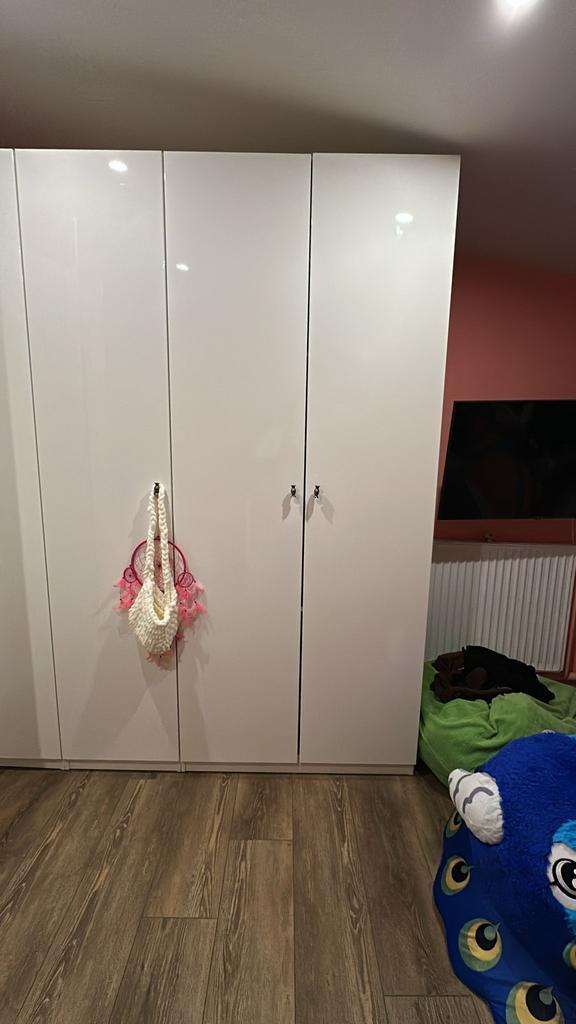 Pax kast dubbele deur hoogglas wit, Huis en Inrichting, Kasten | Kledingkasten, Gebruikt, 200 cm of meer, 50 tot 100 cm, 50 tot 75 cm