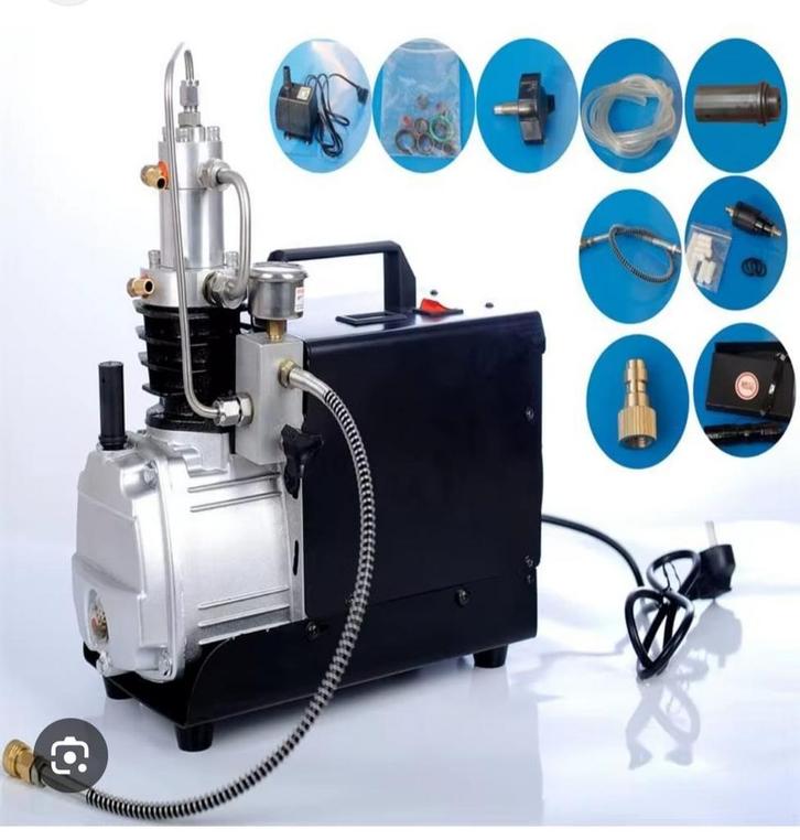 Draagbare pcp Compressor 300 bar nieuw!, Doe-het-zelf en Verbouw, Compressors, Nieuw, 10 bar of meer, Mobiel, Ophalen