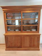 Mooie vitrine kast van massief Teakhout in nieuwstaat, Huis en Inrichting, Kasten | Vitrinekasten, Ophalen, Met deur(en), Glas