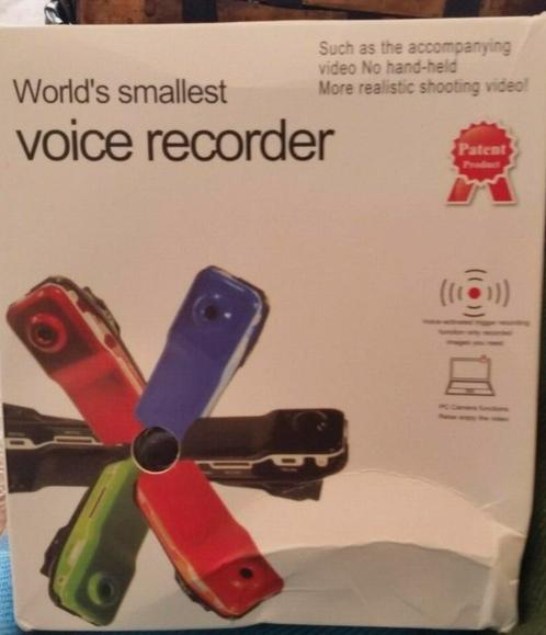 NIEUW! Voice recorder werelds kleinste recorder zwart €16,99, Audio, Tv en Foto, Bandrecorders, Onderdeel, Ophalen of Verzenden