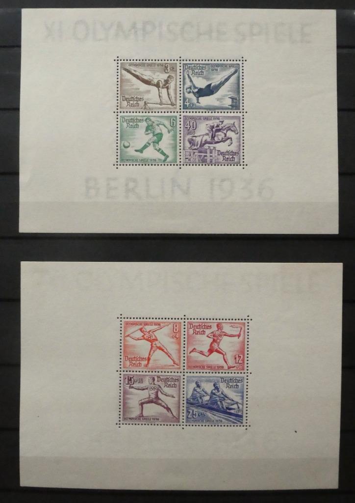 Duitse Rijk 1936 blok 5 en 6 Sommerspiele Berlin (B35-17), Postzegels en Munten, Postzegels | Europa | Duitsland, Verzenden