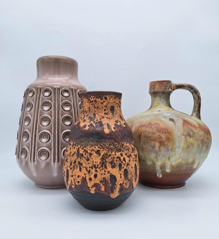 Prachtige set decoratieve West-Germany vazen oa. Ruscha, Antiek en Kunst, Antiek | Vazen, Ophalen of Verzenden