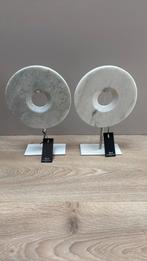 2x marmeren schijf op standaard nieuw, Ophalen of Verzenden, Nieuw