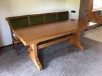 Unieke zware eikenhouten tafel 200 bij 90 cm, Ophalen, Gebruikt, Eikenhout, 200 cm of meer