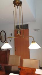 hanglamp in hoogte verstelbaar, Huis en Inrichting, Lampen | Hanglampen, Gebruikt, Antiek, Ophalen, Glas