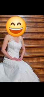 Trouwjurk met corset en hoepelrok - gestoomd!, Ophalen, Gedragen, Wit, Trouwjurk