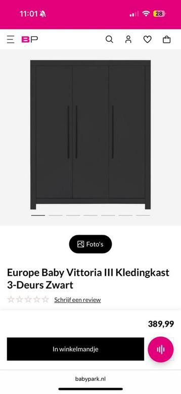 Europe Baby Vittoria III Kledingkast 3-Deurs beschikbaar voor biedingen