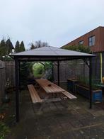 Aluminium Paviljoen 400 x 300 zwart met polycarbonaat dak, Tuin en Terras, Ophalen, Zo goed als nieuw, Tuinpaviljoen