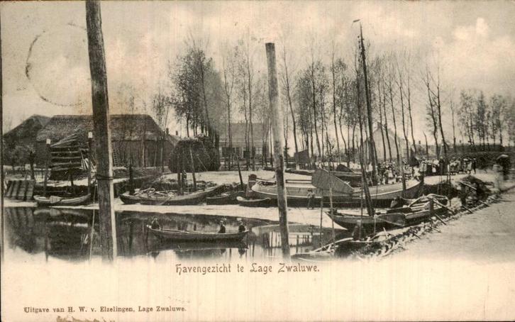 Lage Zwaluwe - Haven - Gezicht, Verzamelen, Ansichtkaarten | Nederland, Gelopen, Noord-Brabant, Voor 1920, Ophalen of Verzenden