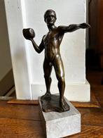 Bronzen beeld gesigneerd H. Keck op marmeren sokkel ca 1925, Antiek en Kunst, Ophalen of Verzenden