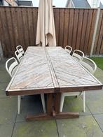 Houten Tuinset met Tafel en Stoelen, Ophalen of Verzenden, Gebruikt, Rechthoekig, Hout