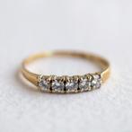 Vintage 9ct goud H. eternity ring met CZ - maat 17, Ophalen of Verzenden, Zo goed als nieuw, 17 tot 18, Met edelsteen