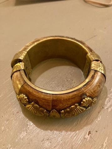 Vintage antieke armband Egyptisch sieraad bewerkt goudkleur beschikbaar voor biedingen