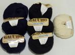 7x wol gaucho (hubner) 10% mohair, s. Blauw, zwart, wit, Ophalen of Verzenden, Nieuw