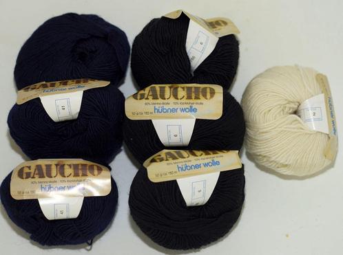 7x wol gaucho (hubner) 10% mohair, s. Blauw, zwart, wit, Hobby en Vrije tijd, Overige Hobby en Vrije tijd, Nieuw, Ophalen of Verzenden