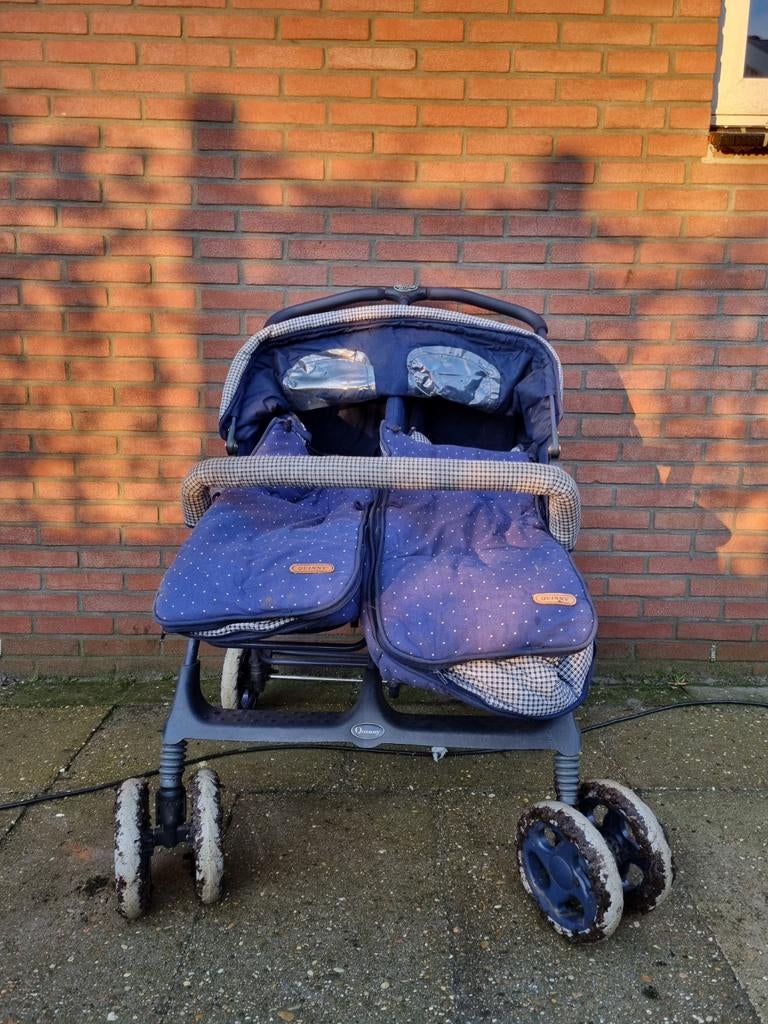 Tweelingwagen, dubbele wagen, kinderwagen, Kinderen en Baby's, Tweelingen en Meerlingen, Gebruikt, Kinderwagen of Buggy, Ophalen