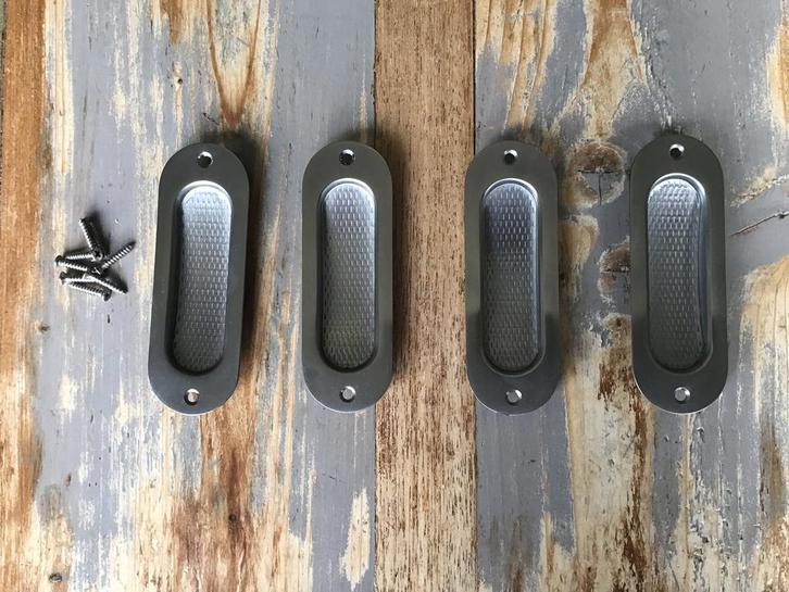 RVS schuifdeur-komgrepen, Doe-het-zelf en Verbouw, Hang- en Sluitwerk, Zo goed als nieuw, Overige typen, Rvs, Ophalen