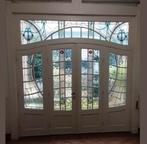 Set glas in lood art nouveau, Deurkozijn, Zo goed als nieuw, Hout, Ophalen