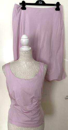 Scarva rok met bijp. Top maat 42[DM], Kleding | Dames, Rokken, Zo goed als nieuw, Maat 42/44 (L), Roze, Onder de knie, Ophalen of Verzenden