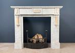 Cararra wit marmer schouw front omloop model antieke mantel, Verzenden, Zo goed als nieuw, Vrijstaande haard, Elektrische haard