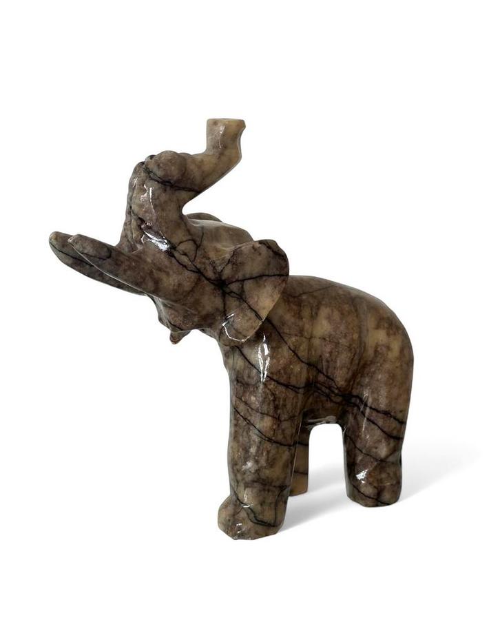 Marmeren Olifant Beeld - 23cm, Antiek en Kunst, Kunst | Beelden en Houtsnijwerken, Ophalen of Verzenden