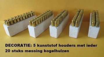 messing kogelhulzen, 5x 20 stuks in houders, ongevaarlijk beschikbaar voor biedingen