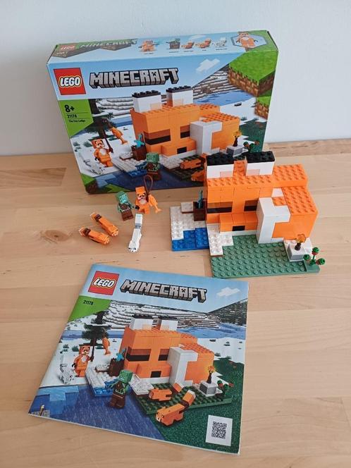 LEGO Minecraft De Vossenhut 21178, Kinderen en Baby's, Speelgoed | Duplo en Lego, Gebruikt, Lego, Complete set, Ophalen of Verzenden